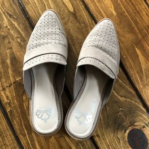 Fergalicious Taupe Studded Mules